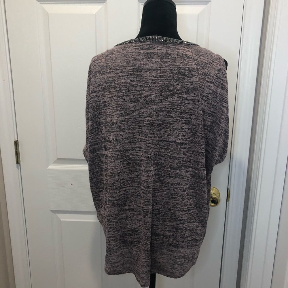 Juicy Couture pink and black top with jeweled collar, size large - Picture 5 of 8
